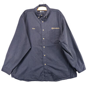Subaru Men's Employee Uniform Long Sleeve Workwear Shirt Blue 2XL Logo